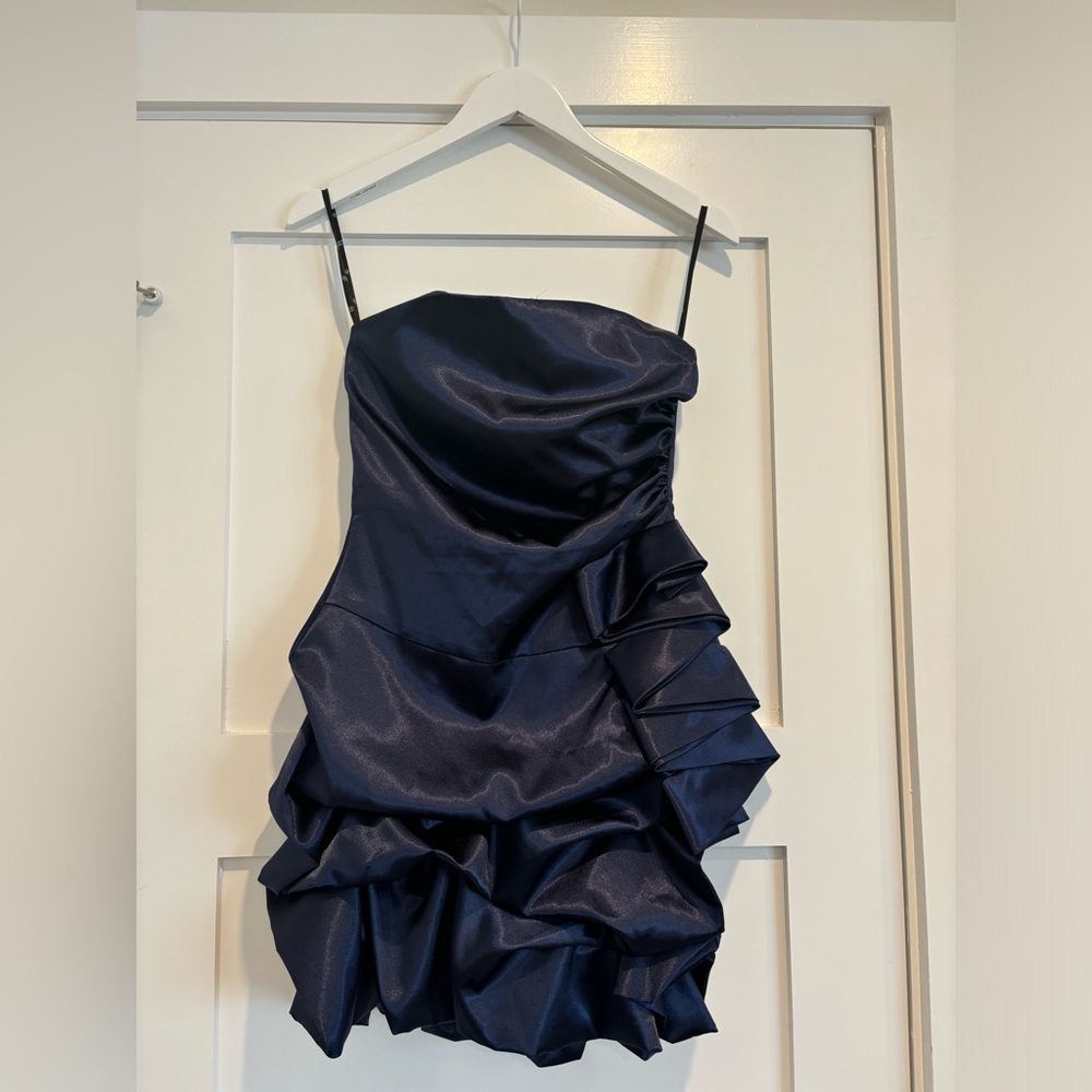 Cocktail dress above the knee Sapphire Blue size 5 Corset bodice